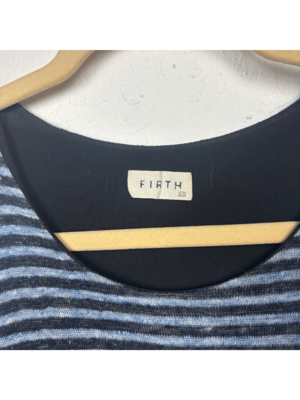 ✨3/$30 Firth Anthropologie XS Navy Blue Striped Tank Dress Sleeveless - Picture 2 of 3
